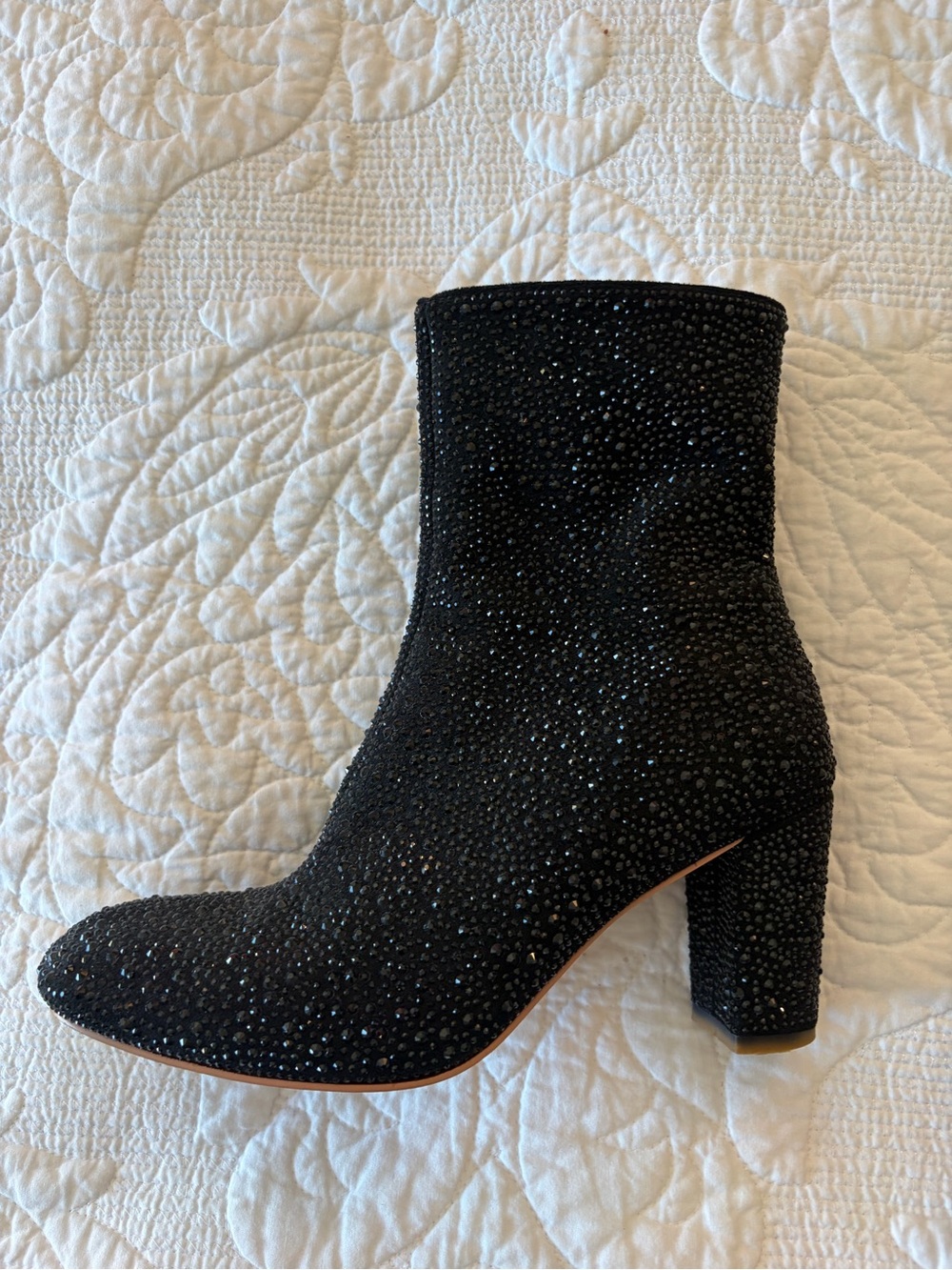 Black Sparkly Women's Ankle Boots Heeled